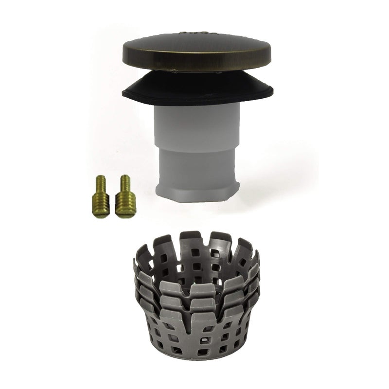 PermaFLOW Universal Toe Touch (Tip Toe, Foot Actuated) Bath Tub/Bathtub Drain Stopper Includes 3/8" and 5/16" Fittings - Image 1